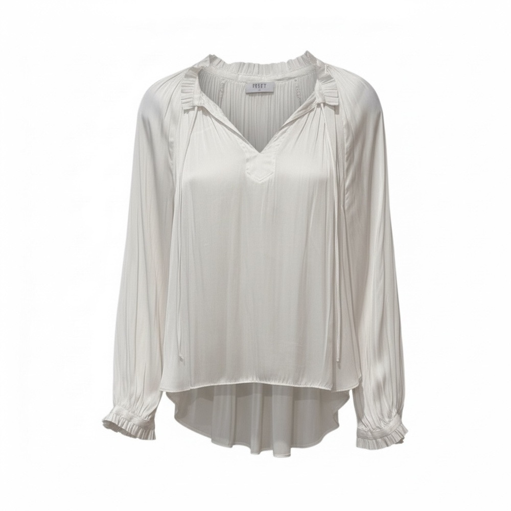 Reset white pleated top, medium